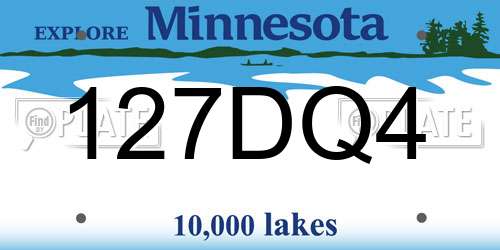 127DQ4 Minnesota License Plate