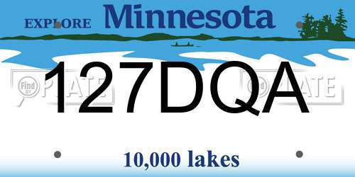 127DQA Minnesota License Plate