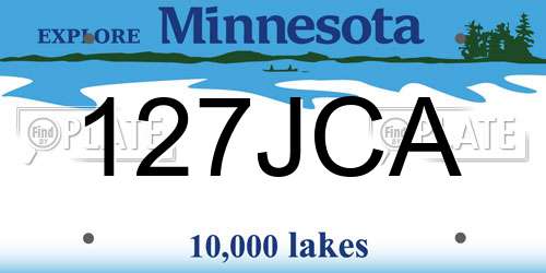 127JCA Minnesota License Plate