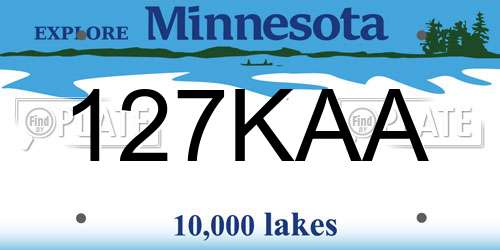 127KAA Minnesota License Plate