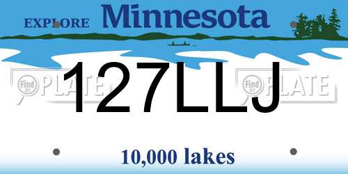 127LLJ Minnesota License Plate