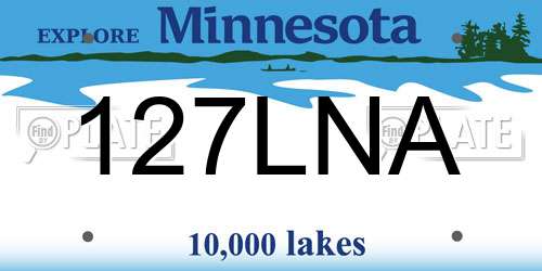 127LNA Minnesota License Plate