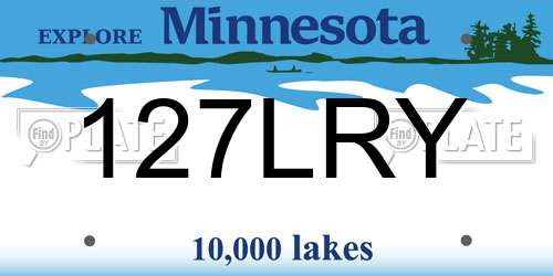 127LRY Minnesota License Plate