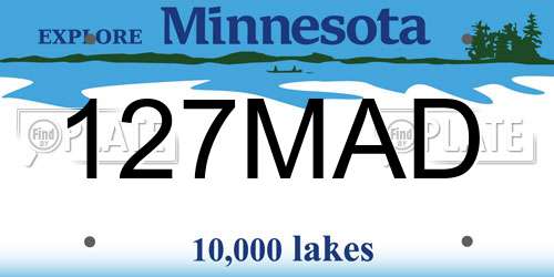 127MAD Minnesota License Plate