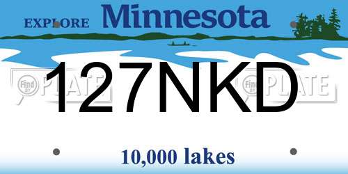 127NKD Minnesota License Plate