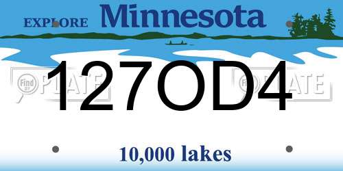 127OD4 Minnesota License Plate