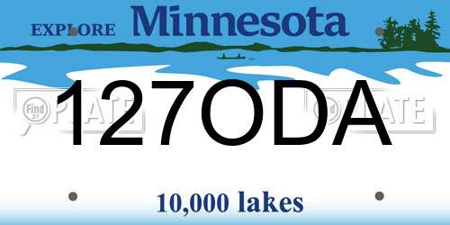 127ODA Minnesota License Plate