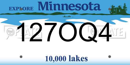127OQ4 Minnesota License Plate