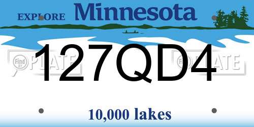 127QD4 Minnesota License Plate