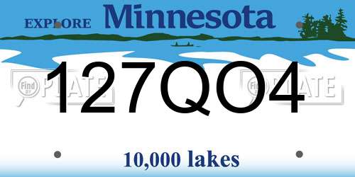 127QO4 Minnesota License Plate