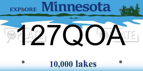 127QOA Minnesota License Plate