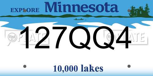 127QQ4 Minnesota License Plate