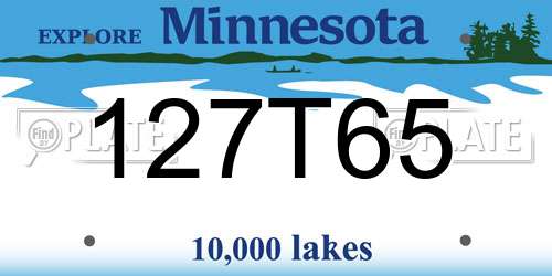 127T65 Minnesota License Plate