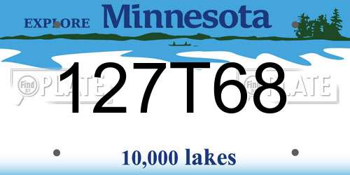 127T68 Minnesota License Plate