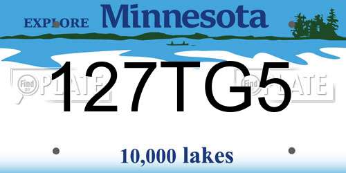 127TG5 Minnesota License Plate
