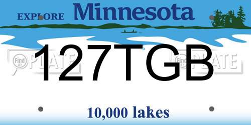 127TGB Minnesota License Plate