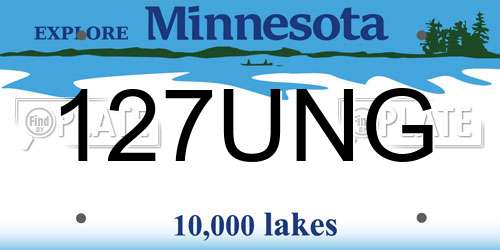 127UNG Minnesota License Plate