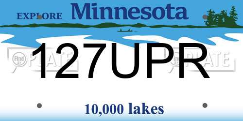 127UPR Minnesota License Plate