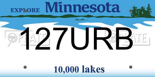 127URB Minnesota License Plate