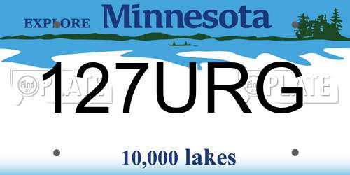 127URG Minnesota License Plate