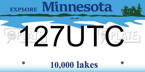 127UTC Minnesota License Plate