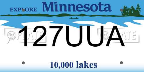 127UUA Minnesota License Plate
