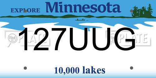127UUG Minnesota License Plate