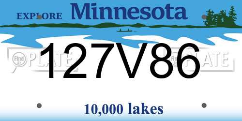 127V86 Minnesota License Plate
