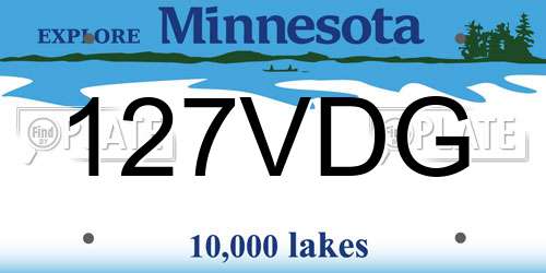 127VDG Minnesota License Plate