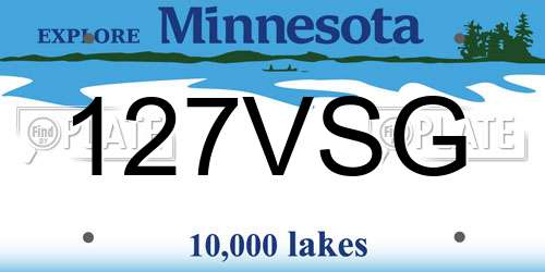 127VSG Minnesota License Plate