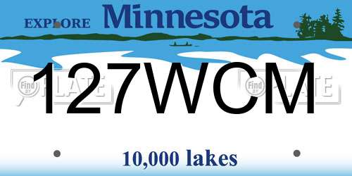 127WCM Minnesota License Plate