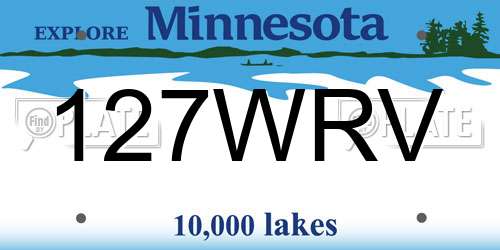 127WRV Minnesota License Plate