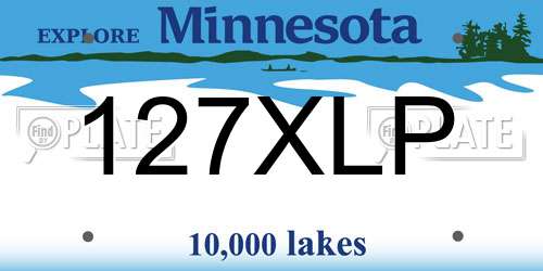 127XLP Minnesota License Plate