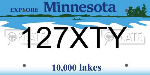 127XTY Minnesota License Plate