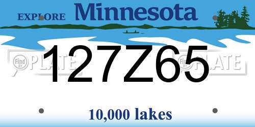 127Z65 Minnesota License Plate