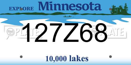 127Z68 Minnesota License Plate