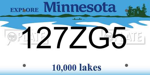 127ZG5 Minnesota License Plate