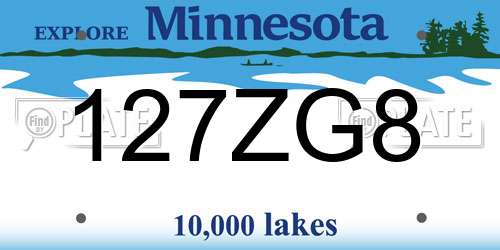 127ZG8 Minnesota License Plate