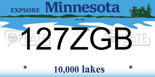 127ZGB Minnesota License Plate