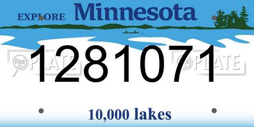 1281071 Minnesota License Plate