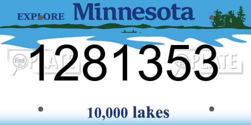 1281353 Minnesota License Plate