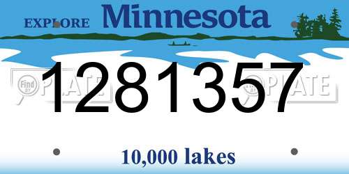 1281357 Minnesota License Plate