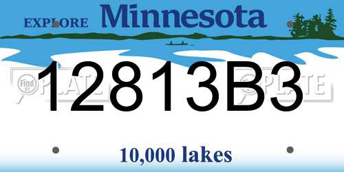 12813B3 Minnesota License Plate
