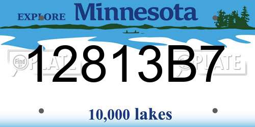 12813B7 Minnesota License Plate