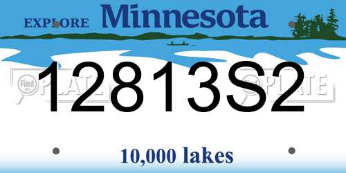 12813S2 Minnesota License Plate
