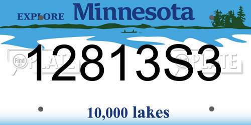 12813S3 Minnesota License Plate
