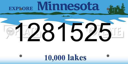 1281525 Minnesota License Plate