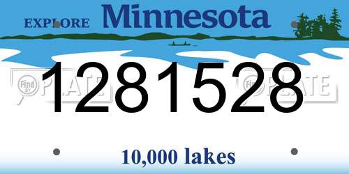 1281528 Minnesota License Plate