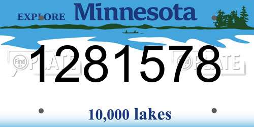 1281578 Minnesota License Plate