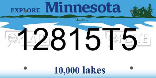 12815T5 Minnesota License Plate